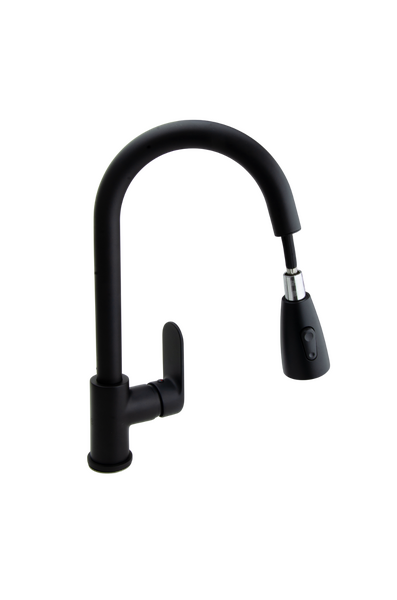  Смеситель Кухня SANTREK AQUA-1042 "PRESTIGE" (SAP-1042) шар. d-40 с выдвижным изливом (черный)
