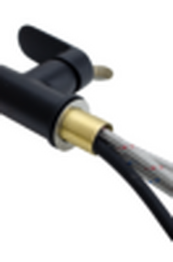  Смеситель Кухня SANTREK AQUA-1042 "PRESTIGE" (SAP-1042) шар. d-40 с выдвижным изливом (черный)