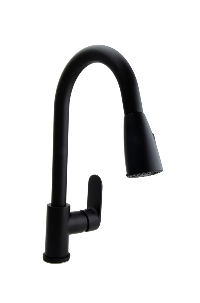  Смеситель Кухня SANTREK AQUA-1042 "PRESTIGE" (SAP-1042) шар. d-40 с выдвижным изливом (черный)