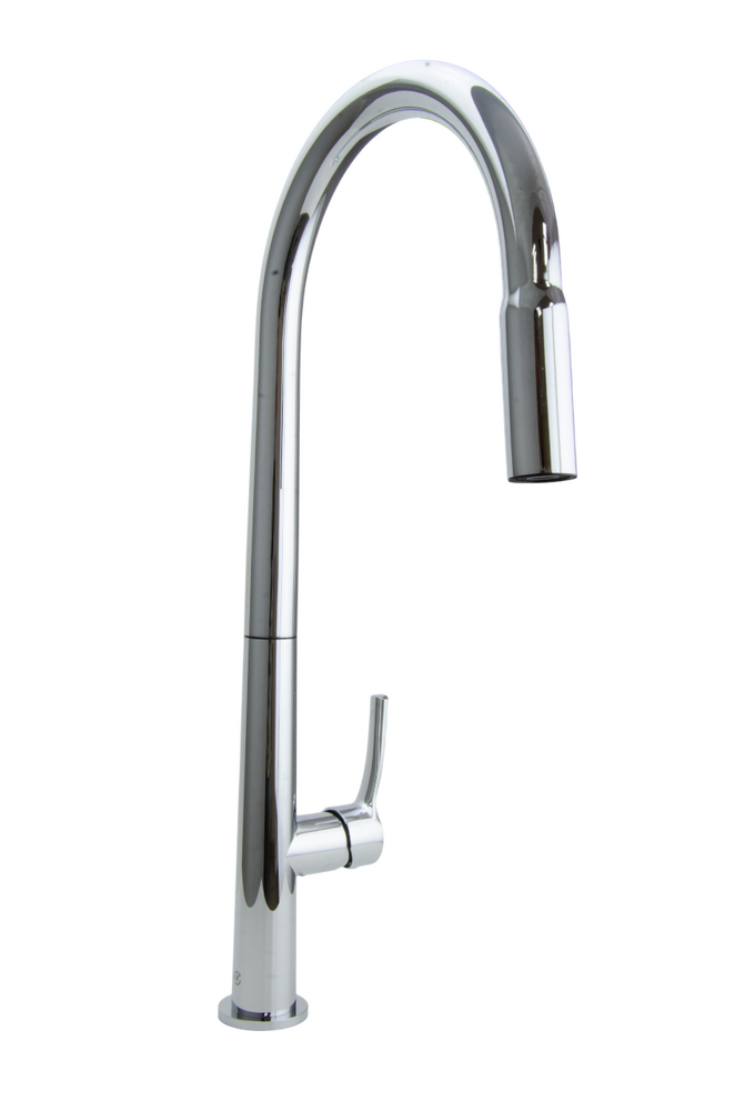  Смеситель Кухня SANTREK AQUA-1038 "PRESTIGE" (SAP-1038) шар. d-25  с выдвижным изливом (хром) 