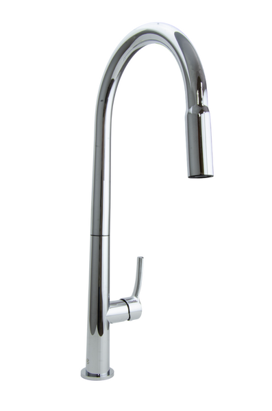  Смеситель Кухня SANTREK AQUA-1038 "PRESTIGE" (SAP-1038) шар. d-25  с выдвижным изливом (хром) 