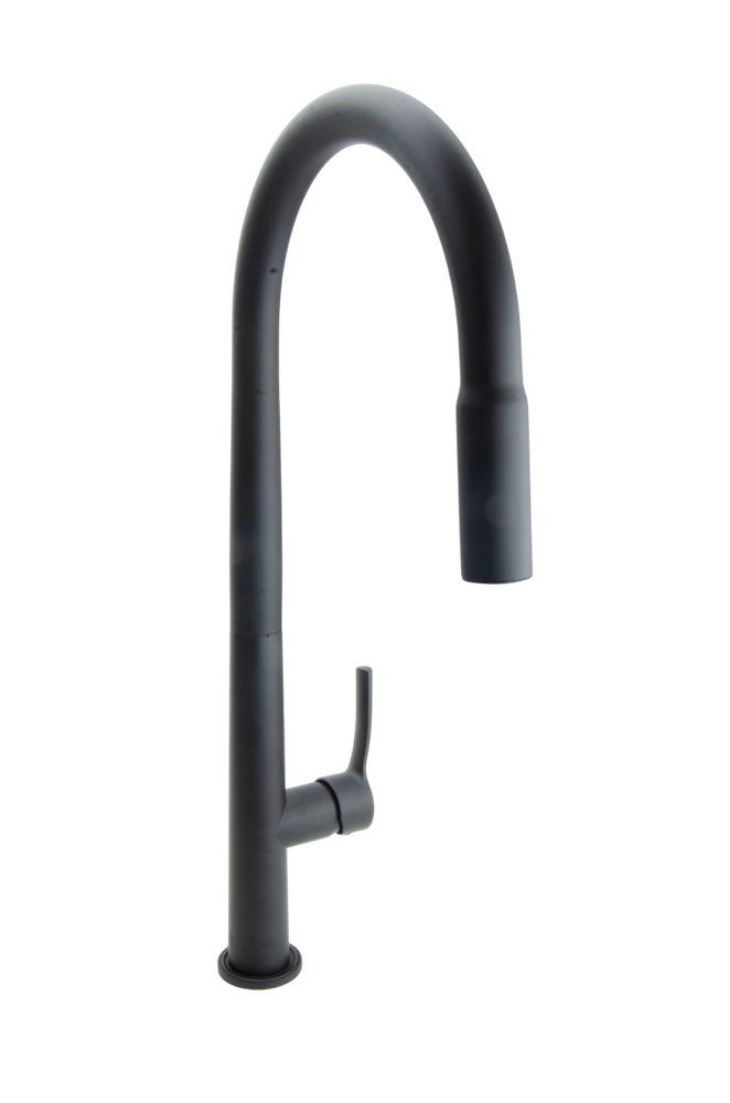  Смеситель Кухня SANTREK AQUA-1039 "PRESTIGE" (SAP-1039) шар. d-25 с выдвижным изливом (черный)