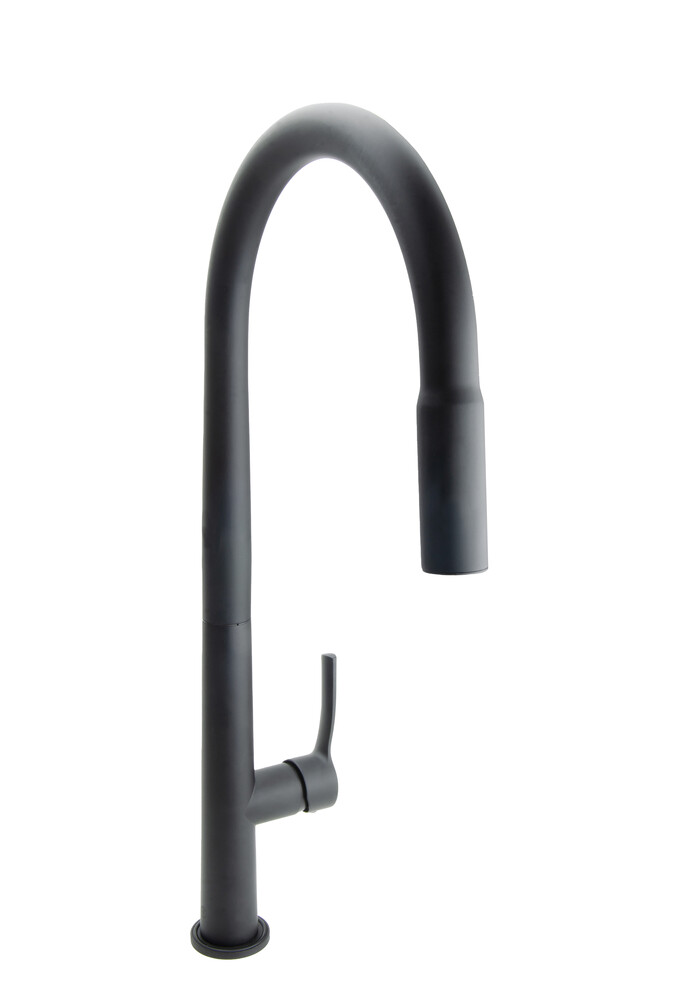  Смеситель Кухня SANTREK AQUA-1039 "PRESTIGE" (SAP-1039) шар. d-25 с выдвижным изливом (черный)