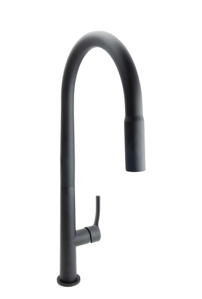  Смеситель Кухня SANTREK AQUA-1039 "PRESTIGE" (SAP-1039) шар. d-25 с выдвижным изливом (черный)