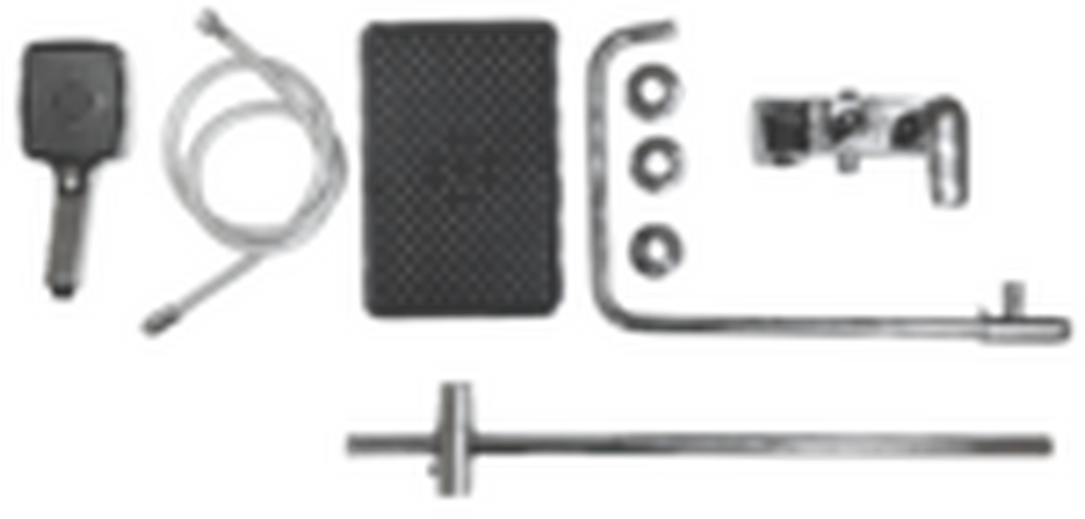 Душевая система SANTREK AQUA-1205 "PRESTIGE" NEO (SAP-1205)  шар. d-35 с верхним душем и смесителем (хром)