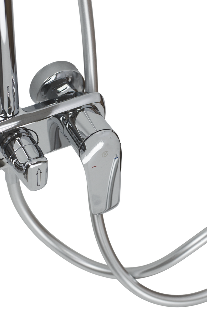 Душевая система SANTREK AQUA-1205 "PRESTIGE" NEO (SAP-1205)  шар. d-35 с верхним душем и смесителем (хром)