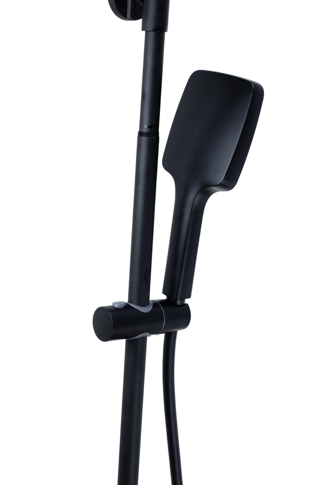 Душевая система SANTREK AQUA-1206 "PRESTIGE" NEO (SAP-1206)  шар. d-35 с верхним душем и смесителем (черный)