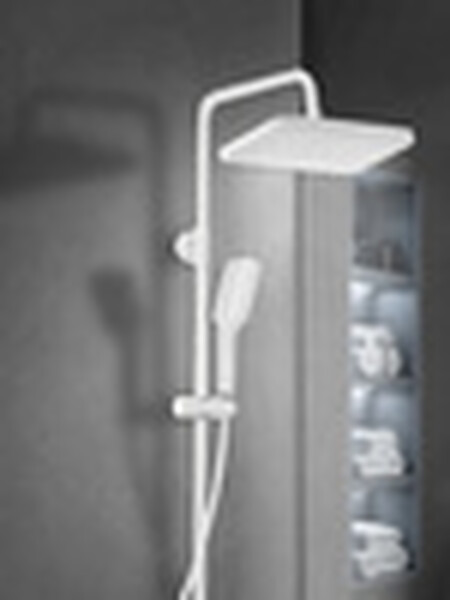 Душевая система SANTREK AQUA-1211 "PRESTIGE" (SAP-1211) шар. d-35 с верхним душем и смесителем (белый)