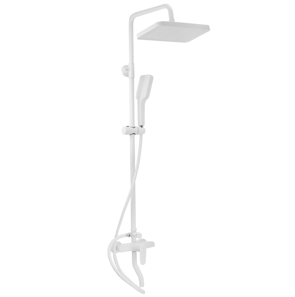 Душевая система SANTREK AQUA-1211 "PRESTIGE" (SAP-1211) шар. d-35 с верхним душем и смесителем (белый)