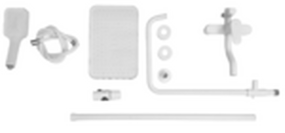 Душевая система SANTREK AQUA-1211 "PRESTIGE" (SAP-1211) шар. d-35 с верхним душем и смесителем (белый)