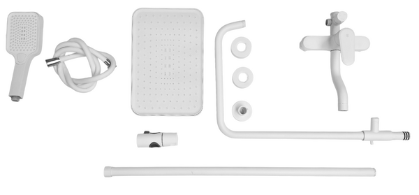 Душевая система SANTREK AQUA-1211 "PRESTIGE" (SAP-1211) шар. d-35 с верхним душем и смесителем (белый)