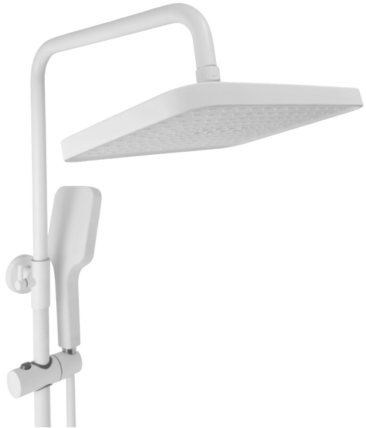 Душевая система SANTREK AQUA-1211 "PRESTIGE" (SAP-1211) шар. d-35 с верхним душем и смесителем (белый)