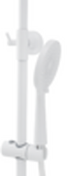 Душевая система SANTREK AQUA-1216 "PRESTIGE" (SAP-1216)  шар. d-35 с верхним душем, смесителем, гигиен лейкой и полочкой (белый)