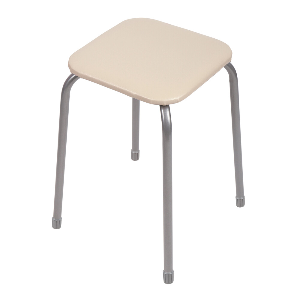 Табурет Эконом КВАДРАТ (В РАЗБОРЕ) винилискожа Слоновая кость ТЭ3Р/СК NIKA*