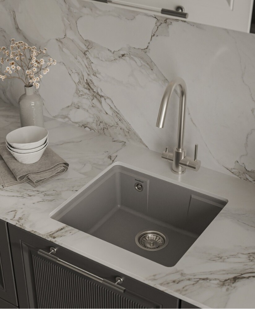 Мойка для кухни GF-URBAN 4540 подстольный монтаж 450*400мм 1 чаша (4550 серый)