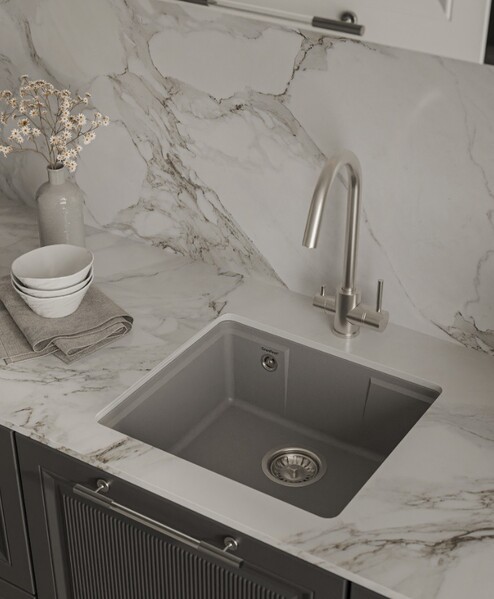 Мойка для кухни GF-URBAN 4540 подстольный монтаж 450*400мм 1 чаша (4550 серый)