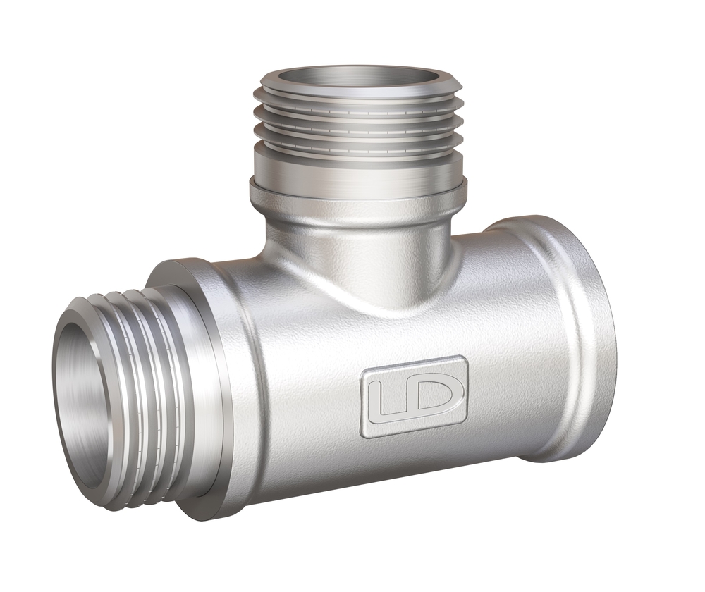 Тройник 1/2" г/ш/ш LD Pride латунь никель