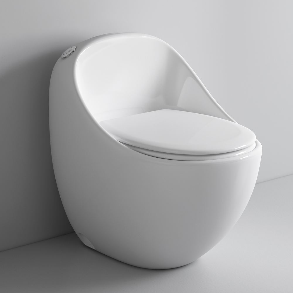 Унитаз-моноблок безободковый HOLLER ФЬЮЧЕ (690*460*660мм, сиденье дюропласт с микролифтом, арматура 2-х режимная)  (1 место) белый