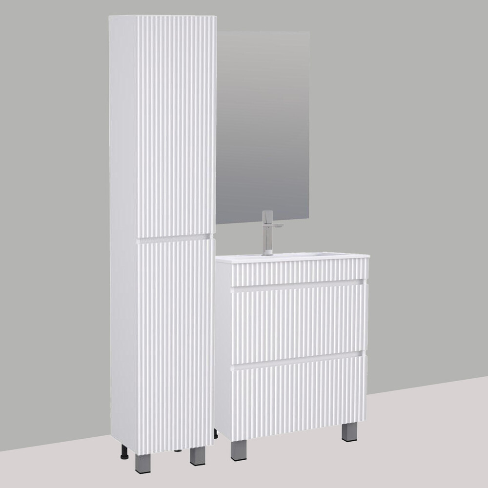 Подстолье SANTREK HOME "Модена-60" (Белый монохромный) 2 ящика под умывальник "Фостер-60" 568х800х382