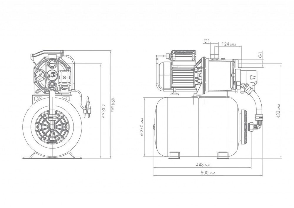 Насосная станция ДЖИЛЕКС Джамбо 60/35 Н 24 2.0 (0,6 кВт,60 л/м, глубина всасывания 8м, выс. под. 35м, нерж корп.) 3012
