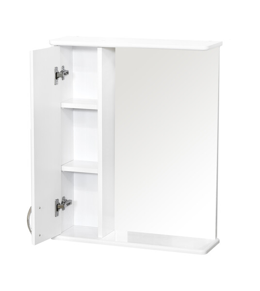 Зеркало-шкаф SANTREK HOME "СИТИ NEW-55" (Белый) Левый 570х700х175