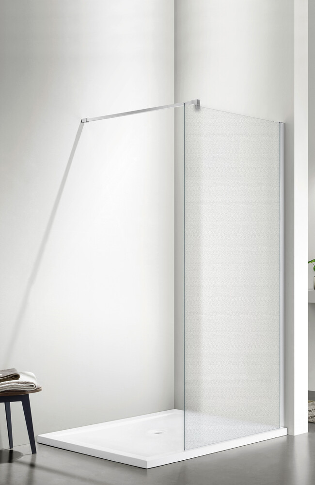 Душевое ограждение SANTREK AQUA Тour - SG-1100-G-Chrome 1100*1950 стекло Грейп 6мм, профиль Хром  (штанга в комплекте) 