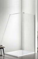 Душевое ограждение SANTREK AQUA Тour - SG-1100-G-Chrome 1100*1950 стекло Грейп 6мм, профиль Хром  (штанга в комплекте) 