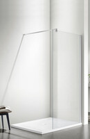 Душевое ограждение SANTREK AQUA Тour - SG-1200-G-Chrome 1200*1950 стекло Грейп 6мм, профиль Хром  (штанга в комплекте) 