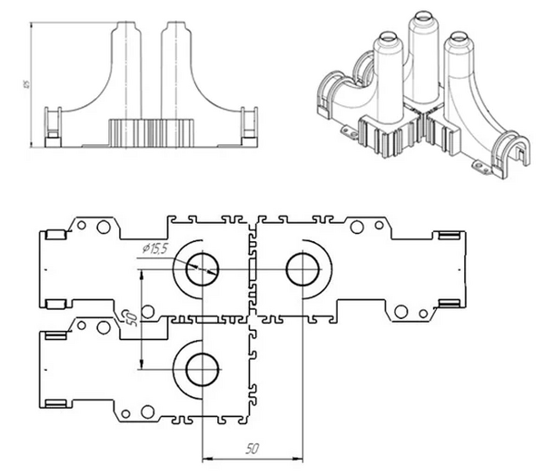 Фиксатор поворота VALTEC тип "Башмак", пластик, 90град, для труб 16-20 мм. FS 1620B