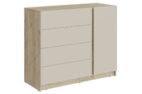 БОСТОН Комод КМ-001 (ЛДСП Комплект) Корпус - Дуб Крафт серый  Фасад ЛДСП - Кашемир 5981 BS АГ3 091 (3 места)