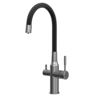 LM5083GMN-Black Expert Смеситель для кухни, с гибким изливом, с подключением к фильтру питьевой воды, графит нано/черный LEMARK