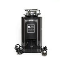 9940095 Измельчитель пищевых отходов DON 3600, черный 560 Вт, кнопка пневмозапуска, пневмотрубка, брызгозагородитель, толкатель, сливное колено LEMARK
