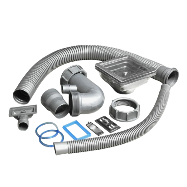 Сифон КВАДРАТНЫЙ с переливом для нерж. моек 3,0мм ЧЕРНЫЙ     SANTREK AQUA