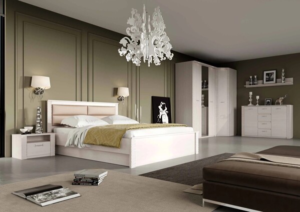 Элана спальня Кровать 1400 (без основания) Бодега белая (2 места)