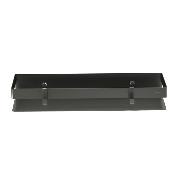 9776054 Полка для душа прямая 400мм SHELF LINE из нерж. стали с крючками, графит LEMARK