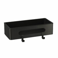 9772044 Полка для душа прямая Lemark SHELF LINE из нерж. стали с крючками, черный/ вставка-пластик черный LEMARK
