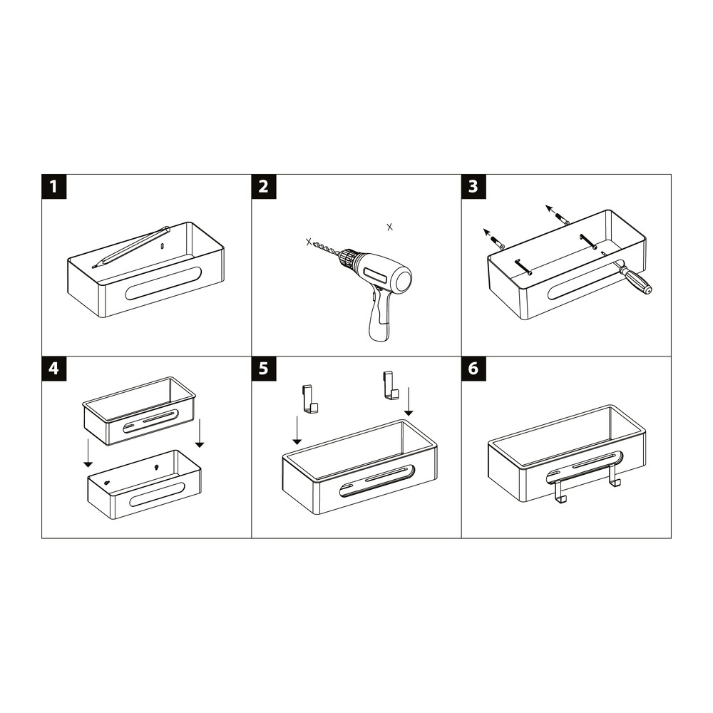 9772044 Полка для душа прямая Lemark SHELF LINE из нерж. стали с крючками, черный/ вставка-пластик черный LEMARK