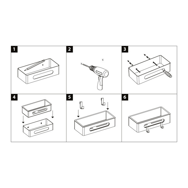 9772044 Полка для душа прямая Lemark SHELF LINE из нерж. стали с крючками, черный/ вставка-пластик черный LEMARK