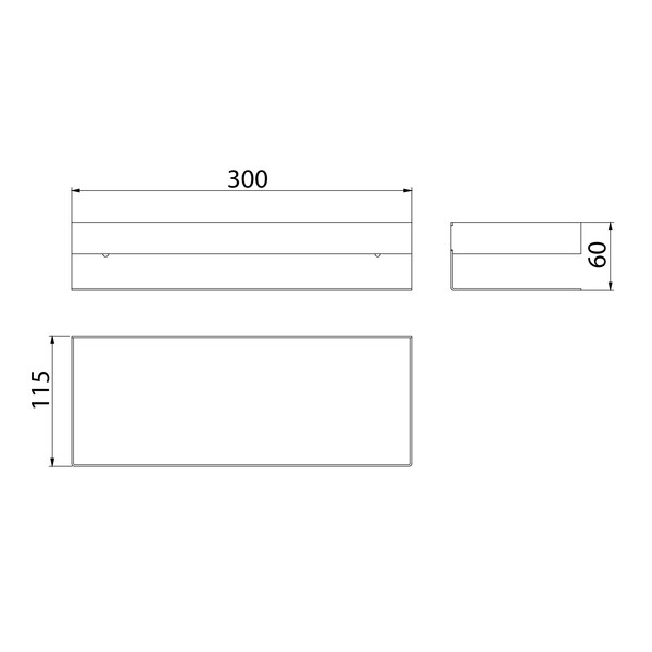 9772050 Полка для душа прямая Lemark 300 мм SHELF LINE из нерж. стали с крючками, черный LEMARK