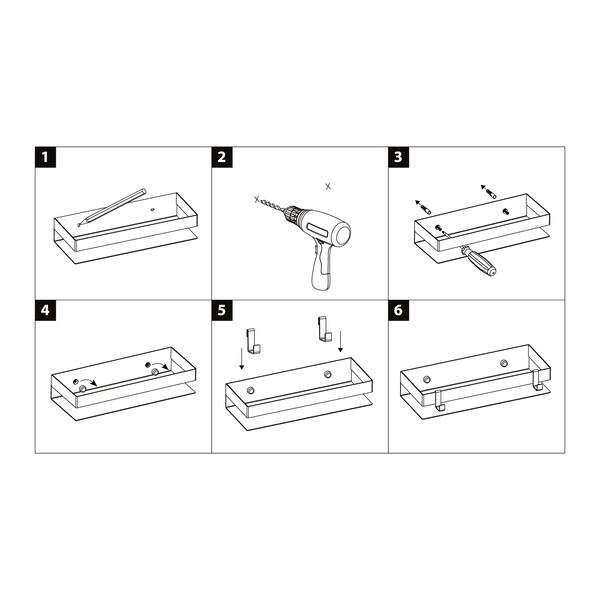 9772050 Полка для душа прямая Lemark 300 мм SHELF LINE из нерж. стали с крючками, черный LEMARK