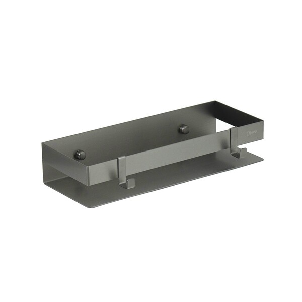 9776051 Полка для душа прямая Lemark 300 мм SHELF LINE из нерж. стали с крючками, графит LEMARK