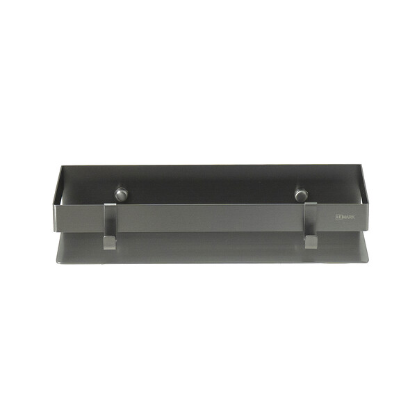 9776051 Полка для душа прямая Lemark 300 мм SHELF LINE из нерж. стали с крючками, графит LEMARK