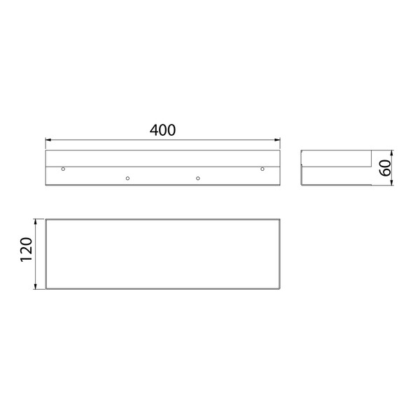 9772053 Полка для душа прямая 400 мм Lemark SHELF LINE из нерж. стали с крючками, черный LEMARK