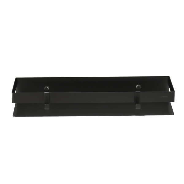 9772053 Полка для душа прямая 400 мм Lemark SHELF LINE из нерж. стали с крючками, черный LEMARK