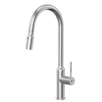 LM5086S Expert Смеситель для кухни с вытяжным изливом и 2х-функциональным аэратором, сталь LEMARK