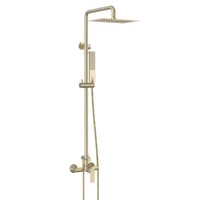 LM7260BG Ursus Смеситель для душа с верхней душевой лейкой "Тропический дождь" и 1-функц. лейкой, матовое золото LEMARK