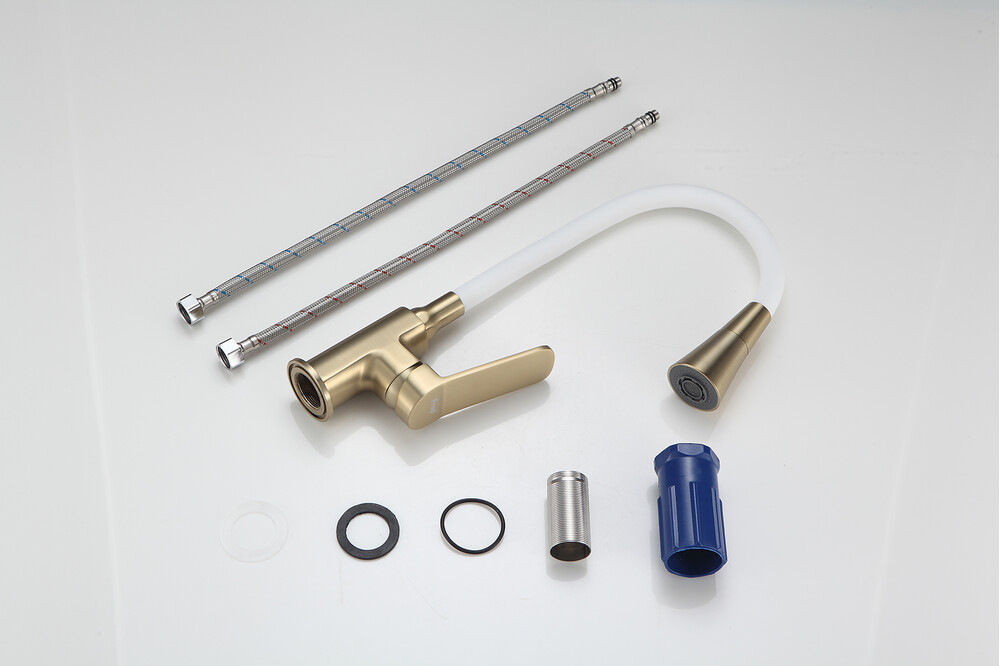 4462-3 Смеситель Кухня Frap d-35 на гайке (сатин золотой)