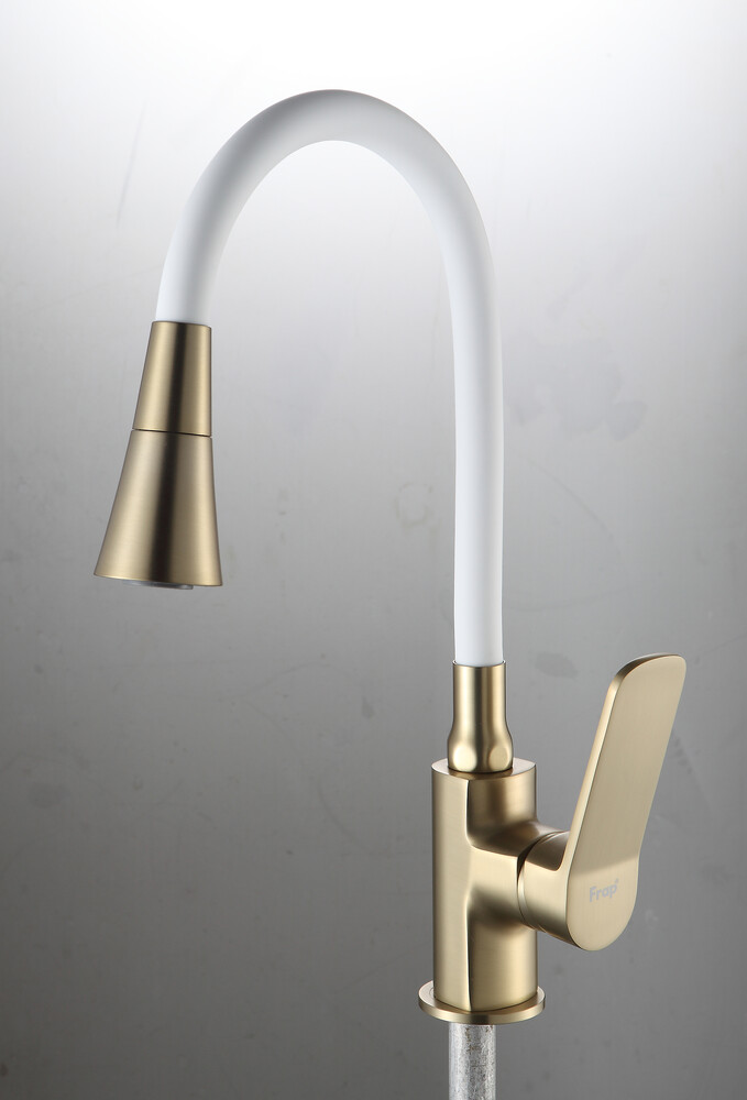4462-3 Смеситель Кухня Frap d-35 на гайке (сатин золотой)