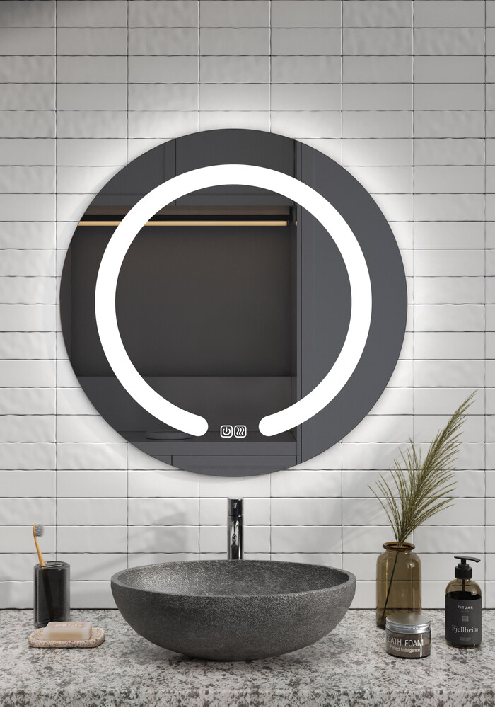 Зеркало SANTREK HOME с LED подсветкой "АТОН" 800мм антизап-е (круг)***