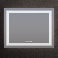 Зеркало SANTREK HOME с LED подсветкой "АНТА" 1000х800мм (антизап-е,часы,t)